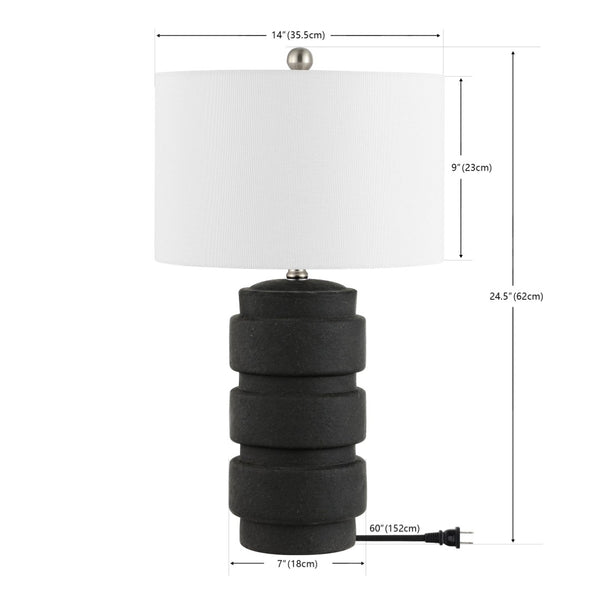 Safavieh SERO, 24.5-Inch Black Ceramic Table Lamp – Modern Minimalist Design for Versatile Home Illumination TBL4478A