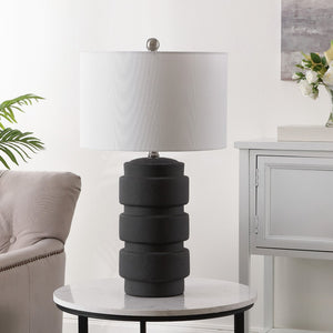 Safavieh SERO, 24.5-Inch Black Ceramic Table Lamp – Modern Minimalist Design for Versatile Home Illumination TBL4478A