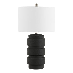 Safavieh SERO, 24.5-Inch Black Ceramic Table Lamp – Modern Minimalist Design for Versatile Home Illumination TBL4478A
