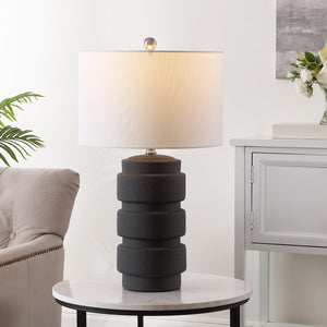 Safavieh SERO, 24.5-Inch Black Ceramic Table Lamp – Modern Minimalist Design for Versatile Home Illumination TBL4478A
