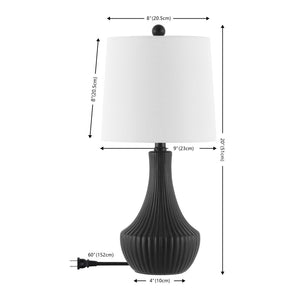 Safavieh HERLEVA, 20-Inch Black Ceramic Table Lamp - Modern Elegance for Any Space with Ambient Lighting TBL4479A