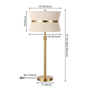 Safavieh MIKA, Adjustable Coastal Table Lamp with Bleached Rope Shade & Brass Accents for Elegant Illumination TBL4483A