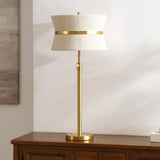 Safavieh Mika, 20-26 Inch, Bleached Natural/Brass, Rope/Metal Extendable Table Lamp TBL4483A