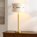 Safavieh Mika, 20-26 Inch, Bleached Natural/Brass, Rope/Metal Extendable Table Lamp TBL4483A