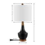 Safavieh Edalyn, 20 Inch, Black, Iron/Ceramic Table Lamp Black TBL4484A