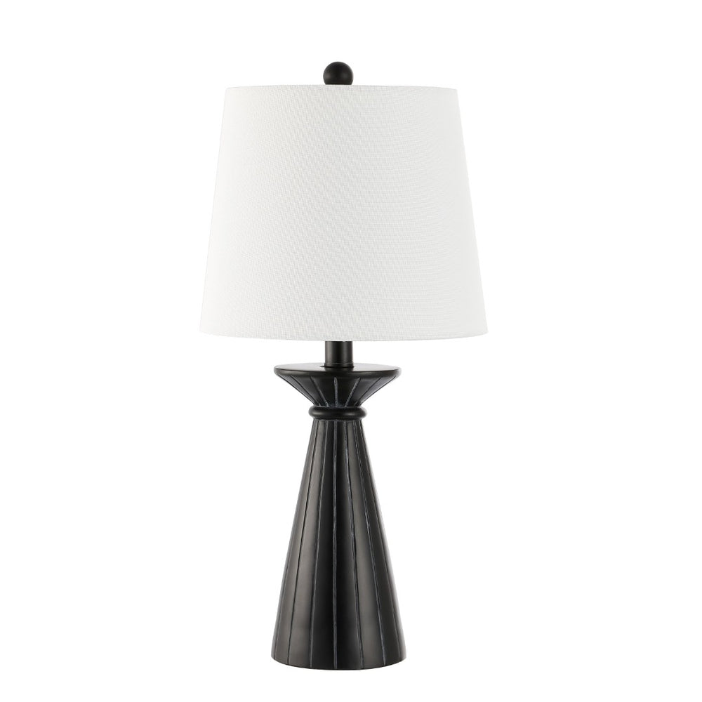 Safavieh RAYE, Modern 20.5" Black Resin Table Lamp with Cotton Shade for Elegant Ambient Lighting Decor TBL4485A