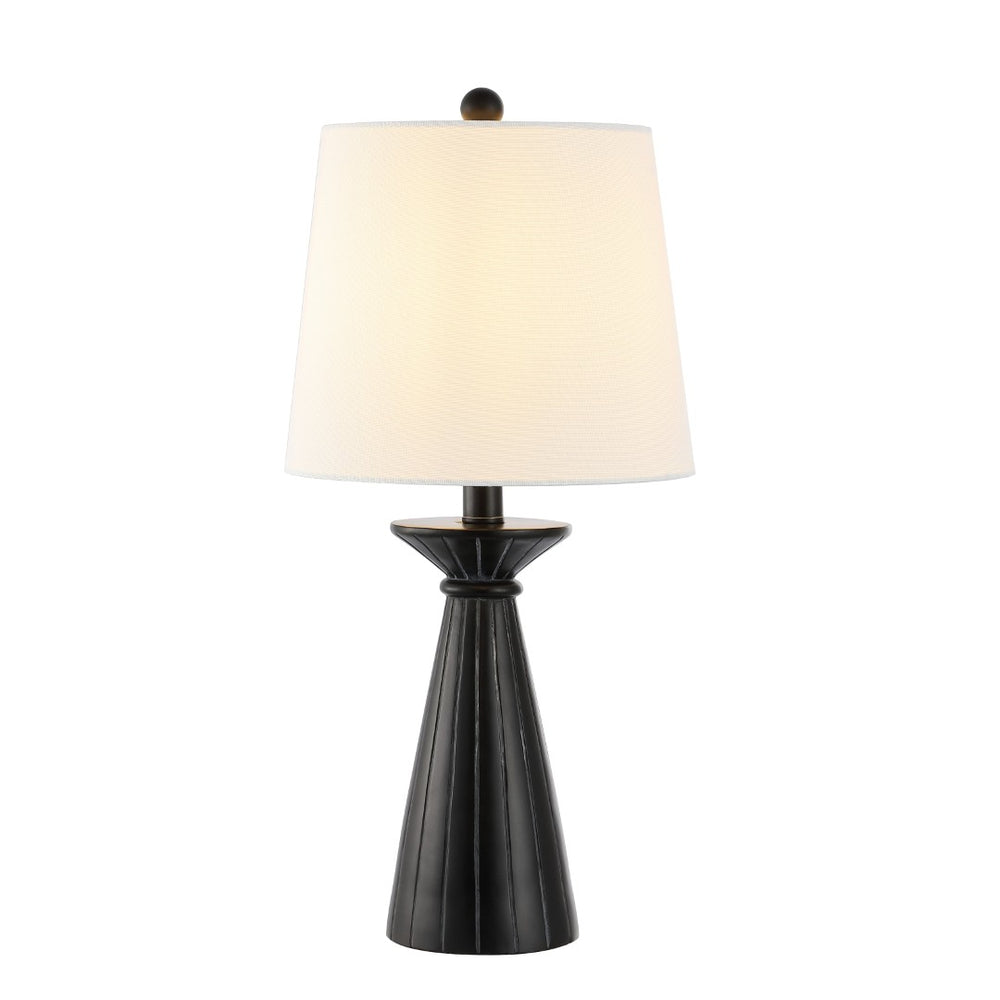 Safavieh RAYE, Modern 20.5" Black Resin Table Lamp with Cotton Shade for Elegant Ambient Lighting Decor TBL4485A