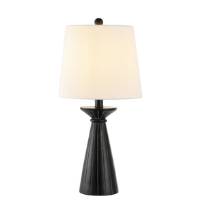 Safavieh RAYE, Modern 20.5" Black Resin Table Lamp with Cotton Shade for Elegant Ambient Lighting Decor TBL4485A