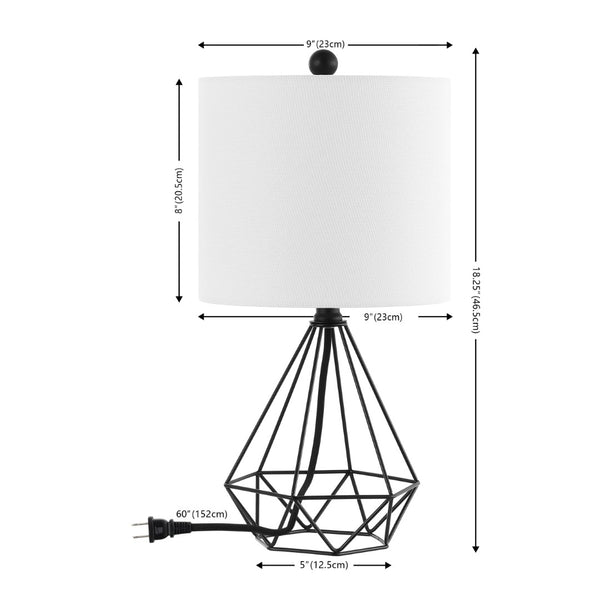 Safavieh PORZANA, 18.25-Inch Black Iron Table Lamp – Modern Minimalist Design for Stylish Home Lighting Solutions TBL4489A