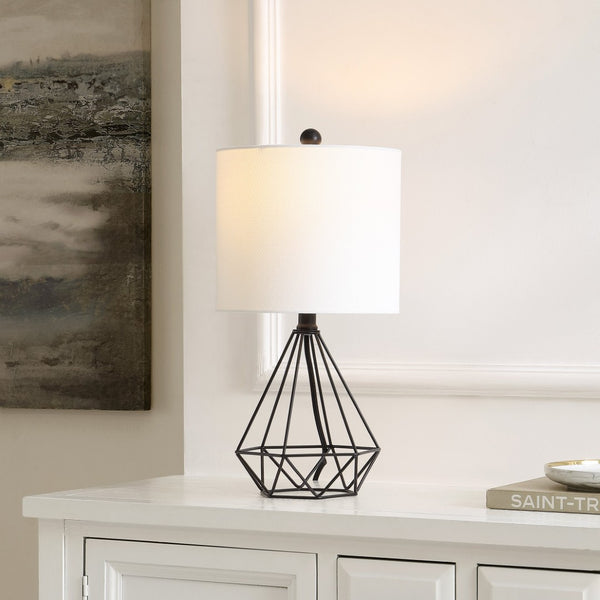Safavieh PORZANA, 18.25-Inch Black Iron Table Lamp – Modern Minimalist Design for Stylish Home Lighting Solutions TBL4489A
