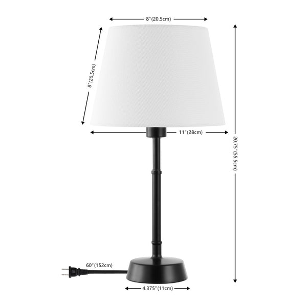 Safavieh NYSA, 20.75" Black Iron Table Lamp - Stylish, Modern Design for Home, Office, and Bedroom Decor TBL4491A