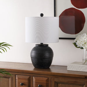 Safavieh NATURI, 20-Inch Matte Black Ceramic Table Lamp – Elegant Minimalist Design for Any Room Decor TBL4495A