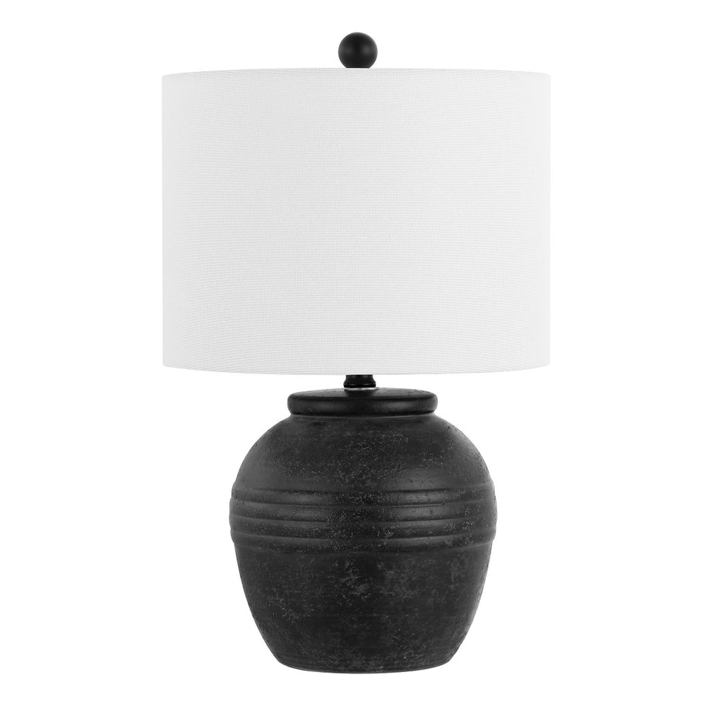 Safavieh NATURI, 20-Inch Matte Black Ceramic Table Lamp – Elegant Minimalist Design for Any Room Decor TBL4495A