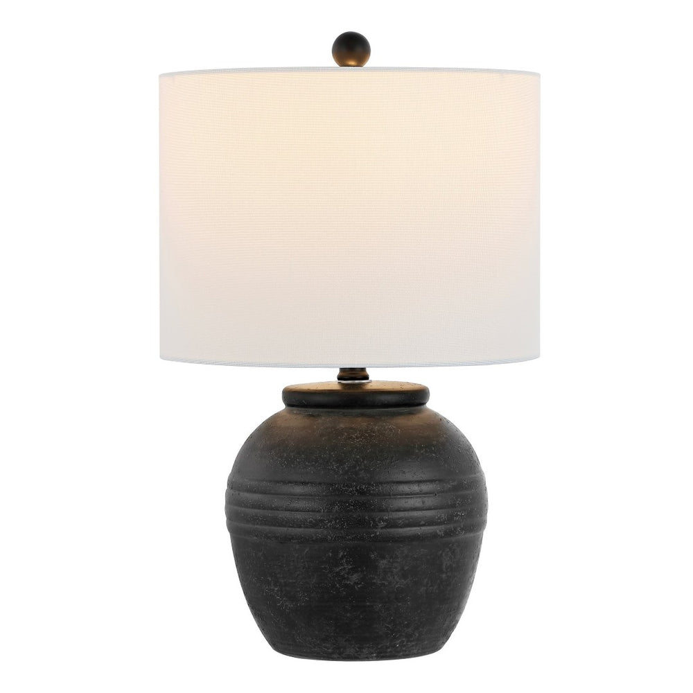 Safavieh NATURI, 20-Inch Matte Black Ceramic Table Lamp – Elegant Minimalist Design for Any Room Decor TBL4495A