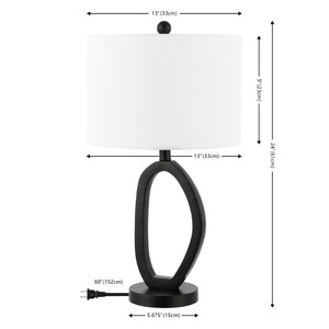Safavieh VERNE, 24-Inch Black Resin and Iron Table Lamp for Modern Elegance in Any Room - Versatile Lighting Solution TBL4497A