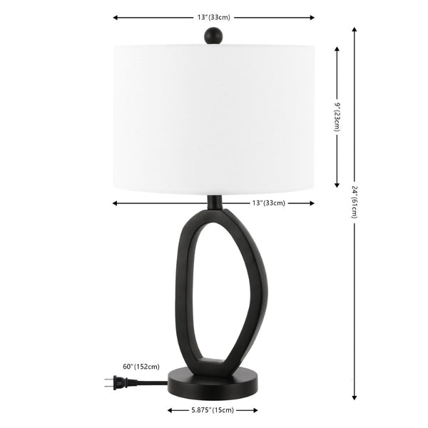 Safavieh VERNE, 24-Inch Black Resin and Iron Table Lamp for Modern Elegance in Any Room - Versatile Lighting Solution TBL4497A