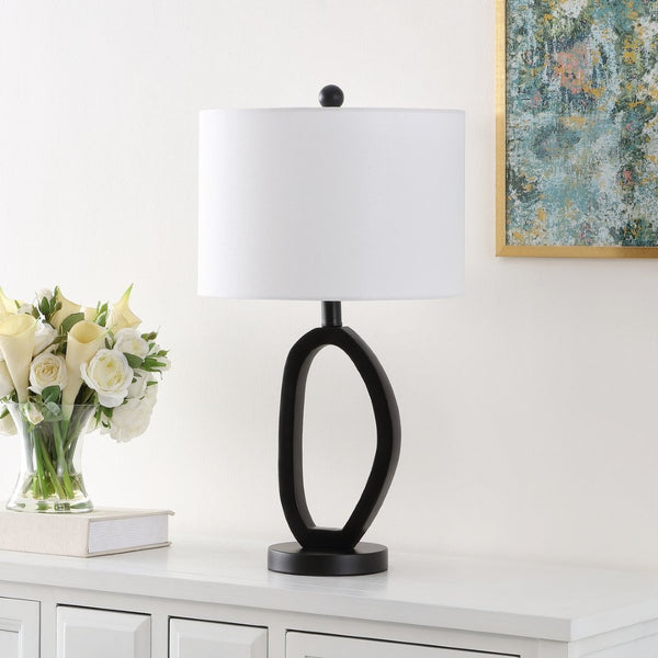 Safavieh VERNE, 24-Inch Black Resin and Iron Table Lamp for Modern Elegance in Any Room - Versatile Lighting Solution TBL4497A