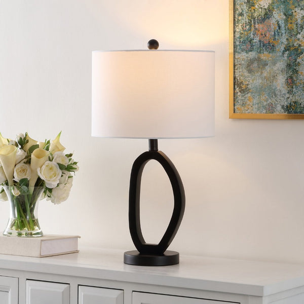 Safavieh VERNE, 24-Inch Black Resin and Iron Table Lamp for Modern Elegance in Any Room - Versatile Lighting Solution TBL4497A