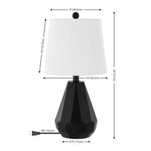 Safavieh SEIRA, 20-Inch Modern Black Resin Table Lamp with Cotton Shade for Stylish Ambient Lighting TBL4499A