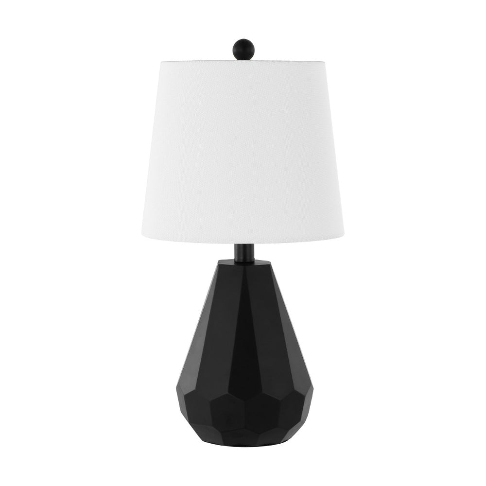 Safavieh SEIRA, 20-Inch Modern Black Resin Table Lamp with Cotton Shade for Stylish Ambient Lighting TBL4499A