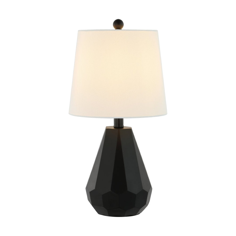 Safavieh SEIRA, 20-Inch Modern Black Resin Table Lamp with Cotton Shade for Stylish Ambient Lighting TBL4499A