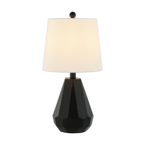 Safavieh SEIRA, 20-Inch Modern Black Resin Table Lamp with Cotton Shade for Stylish Ambient Lighting TBL4499A