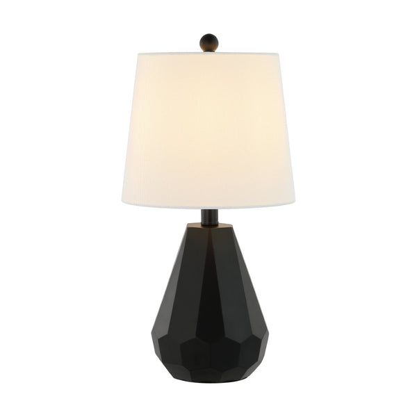 Safavieh SEIRA, 20-Inch Modern Black Resin Table Lamp with Cotton Shade for Stylish Ambient Lighting TBL4499A