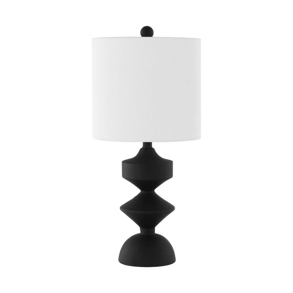 Safavieh RIZA, Modern 19.5-Inch Black Resin Table Lamp with Cotton Shade for Cozy Ambiance & Style TBL4501A