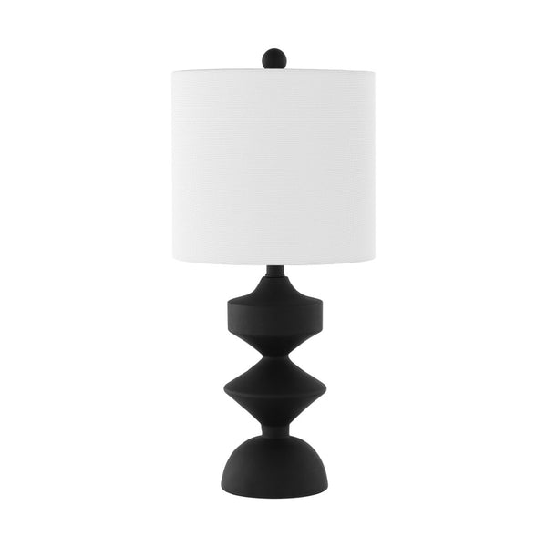 Safavieh RIZA, Modern 19.5-Inch Black Resin Table Lamp with Cotton Shade for Cozy Ambiance & Style TBL4501A