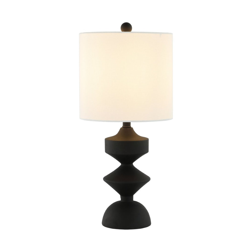 Safavieh RIZA, Modern 19.5-Inch Black Resin Table Lamp with Cotton Shade for Cozy Ambiance & Style TBL4501A
