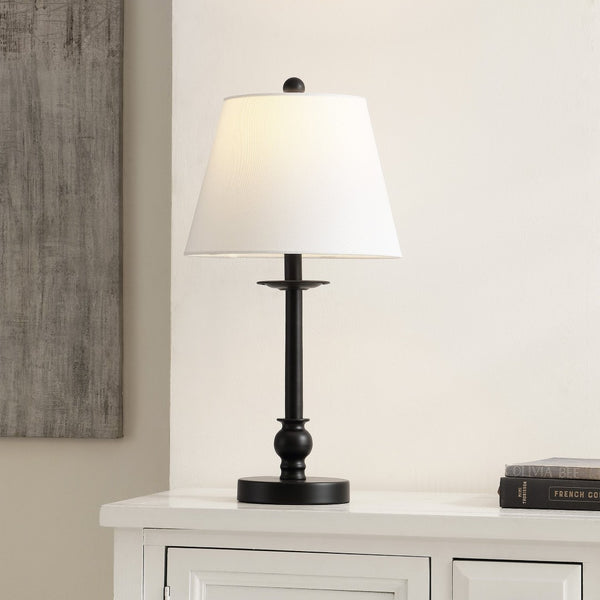 Safavieh CLYSA, 21-Inch Black Iron Table Lamp - Modern Minimalist Design for Warm Ambiance & Versatile Use TBL4502A
