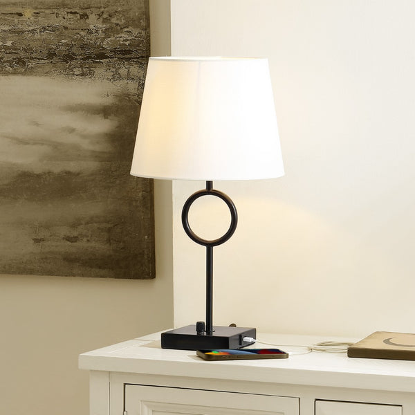 Safavieh Vynn, 19 Inch, Black, Iron Table Lamp W/ Usb Port Black TBL4507A-U