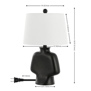 Safavieh JOHARI, 20.25 INCH BLACK RESIN TABLE LAMP - Stylish Minimalist Lighting for Modern Interiors & Workspaces TBL4512A