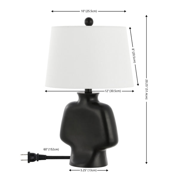 Safavieh JOHARI, 20.25 INCH BLACK RESIN TABLE LAMP - Stylish Minimalist Lighting for Modern Interiors & Workspaces TBL4512A