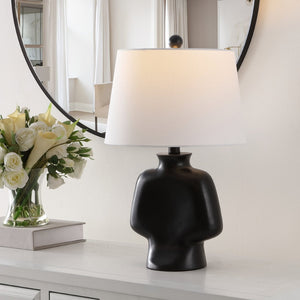 Safavieh JOHARI, 20.25 INCH BLACK RESIN TABLE LAMP - Stylish Minimalist Lighting for Modern Interiors & Workspaces TBL4512A
