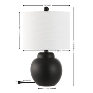Safavieh ROUX, 19.5-Inch Black Ceramic Table Lamp - Modern Elegance for Cozy Living Spaces & Offices TBL4513A