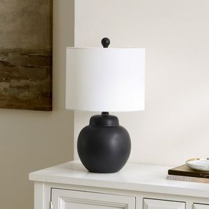 Safavieh ROUX, 19.5-Inch Black Ceramic Table Lamp - Modern Elegance for Cozy Living Spaces & Offices TBL4513A