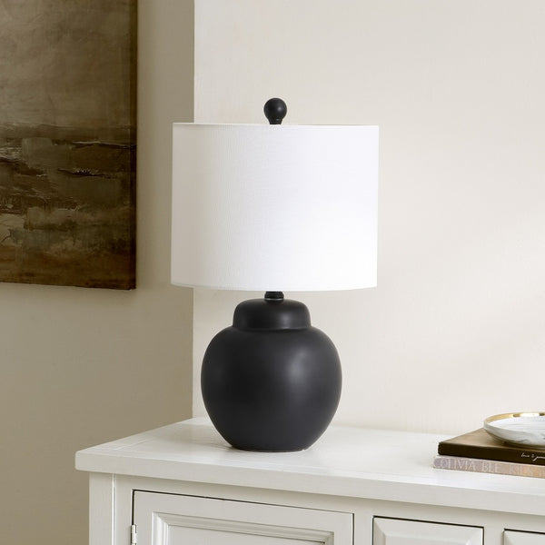 Safavieh ROUX, 19.5-Inch Black Ceramic Table Lamp - Modern Elegance for Cozy Living Spaces & Offices TBL4513A