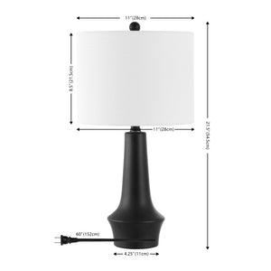 Safavieh SOLYN, 21.5-Inch Black Ceramic Table Lamp - Modern Design with Soft Cotton Shade for Any Space TBL4514A