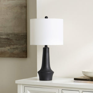 Safavieh SOLYN, 21.5-Inch Black Ceramic Table Lamp - Modern Design with Soft Cotton Shade for Any Space TBL4514A