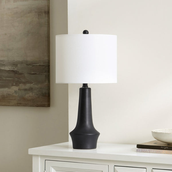 Safavieh SOLYN, 21.5-Inch Black Ceramic Table Lamp - Modern Design with Soft Cotton Shade for Any Space TBL4514A