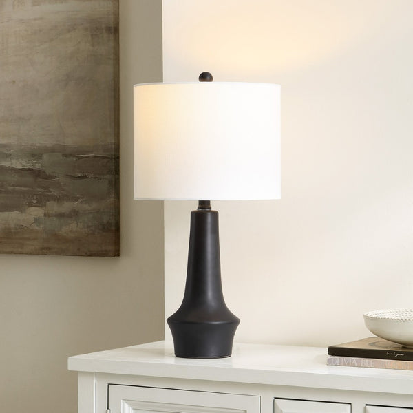 Safavieh SOLYN, 21.5-Inch Black Ceramic Table Lamp - Modern Design with Soft Cotton Shade for Any Space TBL4514A