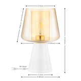 Safavieh Soraya ,14 Inch, Amber/White, Glass/Marble Table Lamp XII23 Amber / White Marble TBL4516A