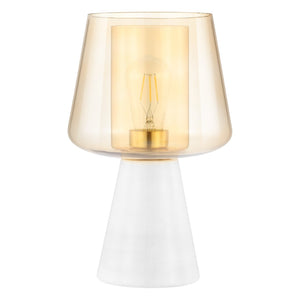 Safavieh Soraya ,14 Inch, Amber/White, Glass/Marble Table Lamp XII23 Amber / White Marble TBL4516A