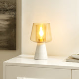 Safavieh Soraya ,14 Inch, Amber/White, Glass/Marble Table Lamp XII23 Amber / White Marble TBL4516A