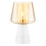 Safavieh Soraya ,14 Inch, Amber/White, Glass/Marble Table Lamp XII23 Amber / White Marble TBL4516A