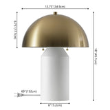 Safavieh Jove, 18 Inch, White/Brass, Metal Table Lamp TBL4520A Brass Gold / White