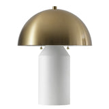 Safavieh Jove, 18 Inch, White/Brass, Metal Table Lamp TBL4520A Brass Gold / White