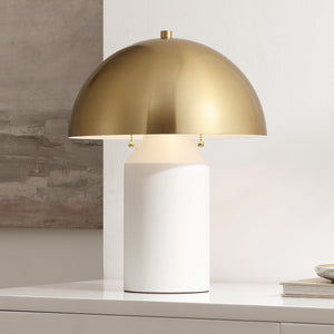 Safavieh Jove, 18 Inch, White/Brass, Metal Table Lamp TBL4520A Brass Gold / White