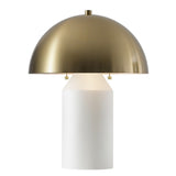 Safavieh Jove, 18 Inch, White/Brass, Metal Table Lamp TBL4520A Brass Gold / White